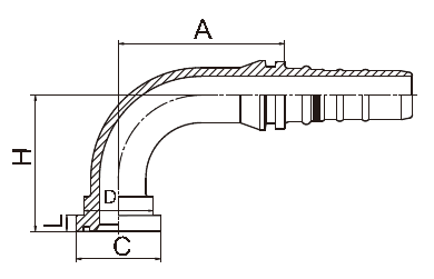 Le tuyau hydraulique d'acier inoxydable de FS bride type de morsure de SAE J516 6000PSI