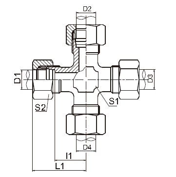 Garnitures hydrauliques de vacarme croisé/montages métrique de cône degré de Mequal 24